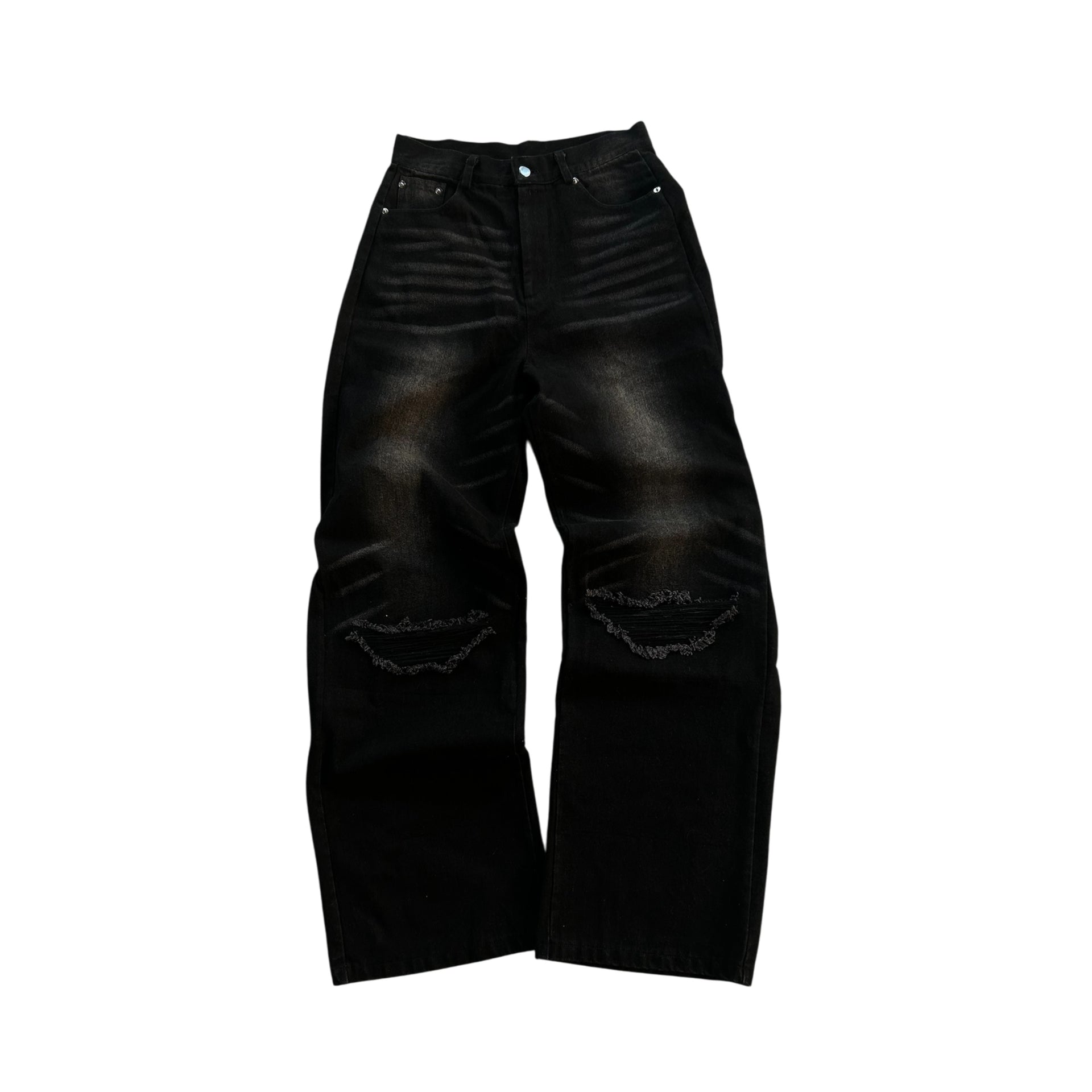 Destroyed mudwash denim